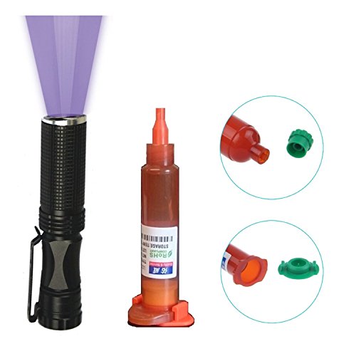 MMOBIEL Colla LOCA UV originale 5ml con UV torcia - Colla LOCA trasparente TP-N1000 adatta per riparazione di tutti gli schermi di smartphone Samsung, Motorola, HTC, LG, Sony, Nokia, Xiaomi