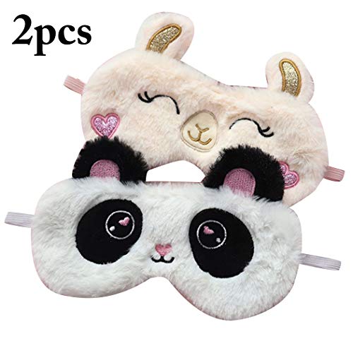 Preisvergleich Produktbild Zoylink 2 STÜCKE Schlafmaske Schlaf Eyeshade Plüsch Cartoon Tier Augenbinde