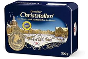 Christ Stollen | Dresdner Christstollen Traditional Recipe | Traditional German Christmas Butter Cake Dessert with Almonds in A Gift Box | 500 G | Dr. Quendt | Germany