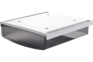 TUKA-i-AKUT 3,5L Cajón Debajo del Escritorio 24x21x8cm, Autoadhesivos Cajón Oculto de Almacenamiento, Grande Utensilios Organizador Debajo del Estante para Oficina Hogar, Esmerilado Negro TKD8606
