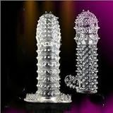 Condón Negrita Retardante Blando Isive Kit de 2 Ultra Fino Forma Maza Estimulador Sexual Sanitario Punto G para Hombres y Mujeres (Color Cristal, Tipo A+B)