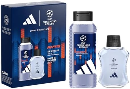 adidas, Cofanetto Regalo UEFA Champions League Pro Player, Eau de Toilette 100ml e Docciaschiuma 250ml