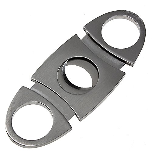 TOOGOO(R) 2X Silver Stainless Steel Double Twin Blade Pocket Cigar Cutter Scissors NEW - 4