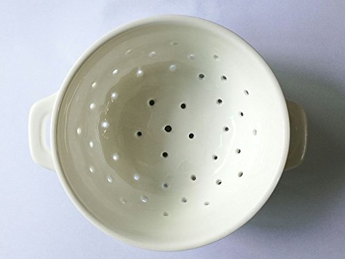 YoHom Seiher Klein Keramik Porzellan Colander Küche Sieb Schüssel für Gemüse Obst Küche Werkzeug, klein, weiß - 6