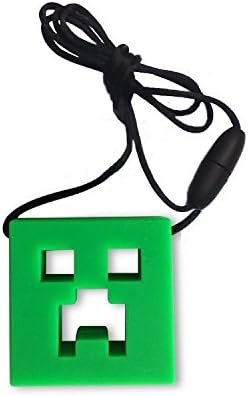 Chewelry Chewy Necklace Sensory Chews Autism Jewellery Teething Therapy Toys for ADHD Biting &amp; Special Needs Children / Adults who need to Bite Chew / fidget (Creeper Cube)