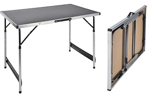 HI Haushalt International Table de Camping Pliable Hauteur réglable - Longueur 100 x Largeur 60 x Hauteur 73-94 cm
