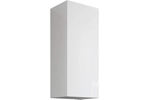 Mama Store Atena Pensile Singolo Reversibile in Kit con sistema di apertura push and pull, Laminato, BIANCO LUCIDO L. 30 X P. 22 X H. 71 Cm