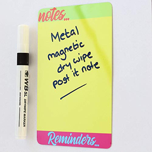Magnetic Dry wipe white board Post it notes memos METAL 10x15 cm