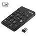 Produktbild Jelly Comb Ziffernblock, Kabellose Wiederaufladbare 2.4G Nummerische Tastatur Nummernblock USB Keypad Numpad 18 Tasten für Laptop/PC/Notebook, Schwarz