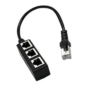 Shayaan RJ45 Splitter Connector,1 to 3 Ways RJ-45 Interface Splitter Ethernet Cable Socket Adapter 8P8C HUB Network LAN Internet PC Laptop