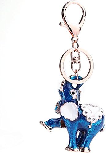 Wgwioo Crystal Keyring Elephant Phone Strap Bag Ornaments Novelty Keychain Car Key Ring?Pack Of 2? Blue