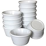 12x Melamine Tableware Fluted Ramekin Condiment Pots, Sauce Ramekins, Dip Bowls Made in England (White 1oz)