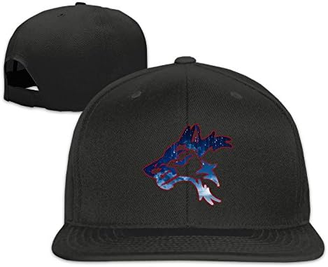 ROLEXCROWN NCUJE Big Black Wolf Popular Design Unisex Adjustable Flat Along Caps Outdoor Sports Baseball Hats Black