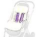 Pram INSERT, LINER & matching strap harness covers Universal (purple & cream)
