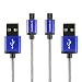 Produktbild Micro USB Kabel CABBRIX [2-Pack] 3m Lang Nylon 2,4 A [ USB Schnellladekabel ] High Speed Sync und Ladekabel Android Smartphones für Samsung Galaxy S7 / S7 Edge / S6 / S5 Neo / S4 / S3, Note 5 / 4 / 3, HTC, LG, Sony, Nexus, Blackberry, Nokia, Motorola, Huawei, Kindle, XBOX, PS4 - Navy Blue
