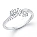 VK Jewels Twin Leaf Rhodium Plated Ring - FR1187R [VKFR1187R] RS.169.00