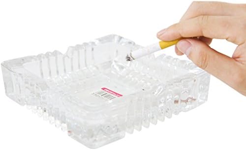 Crystal Ashtray Office Home Bedroom Living Room KTV Glass (Size : 10.5*10.5cm)