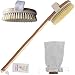 TopNotch Solid Beechwood Body Brush, Long Handle, Detachable Head, Natural Bristles