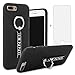 Produktbild Asuwish iPhone 7 Plus/8 Plus Hülle Handy Schutzhülle mit Ring Mädchen Dünn Stoßfest Matt Stand Hardcase [Panzerglas + Handyhülle] für Apple iPhone7plus 7s 8s Plus 7plus 8plus (5.5 Zoll) Schwarz
