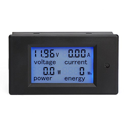 DROK® Digital-Multimeter DC 6.5-100V 20A Spannung Stromstärke Leistung-Energie-Messinstrument DC Volt Amp Testing Messgerät Monitor LCD Digital Display mit blauer Hintergrundbeleuchtung Mess Volt Strom mit eingebautem Shunt