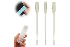 HOIDOKLY double-face, taglia manuale, portatile, girevole a 360°, con pulisci-orecchie (beige, 3 pezzi)