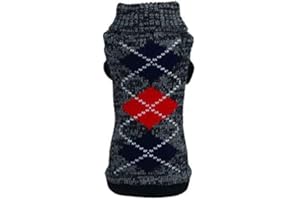 Ducomi Hearts Maglione Cane e Cuccioli in Morbido e Caldo Filato - Maglioncino per Cani per Taglia Piccola e Media - Abbigliamento Cani e Gatto Idea Regalo Natale (L, Black 2)