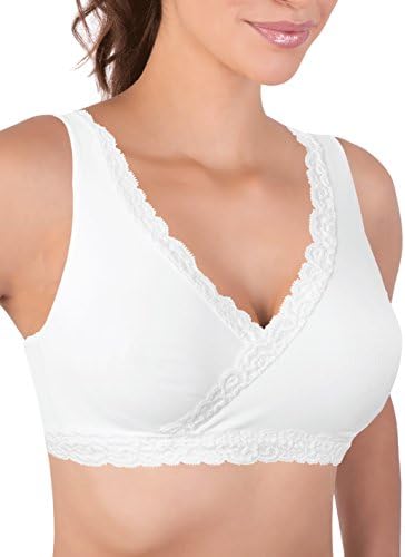 Mamma Mia Fashion PA0851 Hypo-Allergenic Cotton Breastfeeding Maternity Bra with Seamless Moulded Cups, Elegant Lace Edging and No Underwire, Made in Italy