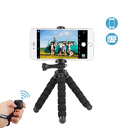 Fotopro Handy Stativ, Kamera StÃ¤nder mit Bluetooth Fernbedienung fÃ¼r iPhone 7,iPhone 8, iPhone 6S, Samsung Galaxy S7, S8, Huawei, HTC, Gopro Hero 5, 6