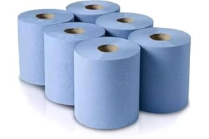 AYN AL MADINA AAM Blue Roll 6 Pack for Kitchen, Workshop, Restaurants | Environment Friendly Paper Towels | Toilet Roll | Hygienic Fast Drying Tissue Paper