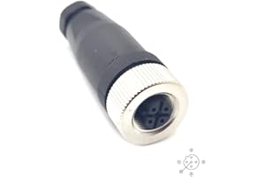 BAYZCONN M12 5 polos B Code hembra conector, conector circular de 5 pines montaje en campo IP67 impermeable B codificados recto tornillo junta no apantallado para la automatización industrial 125 V 4 A