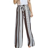 cinnamou Damen Hosen, Hohe Taille Pants | Gestreifte Lange Hosen | Fitness Workout Sommer OL Hose| Elastische Dünne Hosen | Sporthose