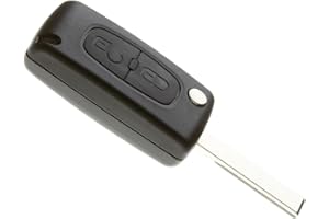 JONGO - Etui na klucze z ostrzem kompatybilne z Peugeot 207, 307 i 308 | CE0536 | Obudowa kluczyka do samochodu z 2 przyciskami