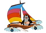 Garderobenhaken - der kleine Maulwurf mit Frosch / Schaufel / Boot - Holz Kinder 2 Haken Wandhaken / Kinderzimmer Garderobe Kleiderhaken - für Mädchen & Jungen