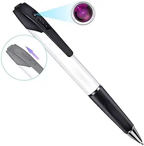 KZLYNN Mini Hidden Camera V8 Pen Spy Camera HD 1080P Video Audio Recorder, Spy Gadget Body Pen Camera Portable Pocket Camera Support 64GB SD Card (Not Included) Security Cam - White