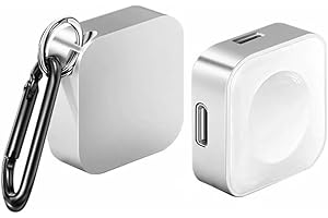 BKELHS Charger for Apple Watch Support Lightning USB C,5W Magnetic Wireless Fast Charging iWatch Charger Type C Travel Keychain for iWatch Series Ultra 3/11/10/9/8/7/6/SE3/SE2/5/4/3/2-silvery Portable