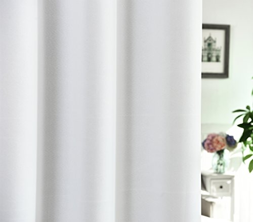 WOLTU® #488-2 2 x Gardine Vorhang blickdicht mit Ösen , 2er Set Verdunkelungsvorhang Verdunkelungsgardine , leicht schwere Vorhang Ösenschal , 135×225 cm , Weiß - 7