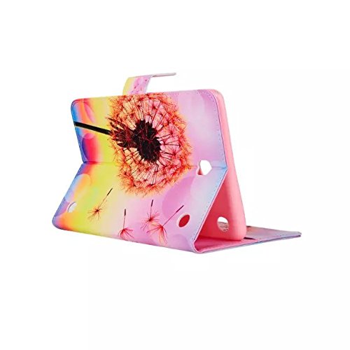 Galaxy Tab A 9.7 SM-T550 Hülle, Deenor Dandelion Series PU Leather Cover Stand Flip Schutzhülle für Samsung Galaxy Tab A 9.7 SM-T550. (Pink dandelion) - 3