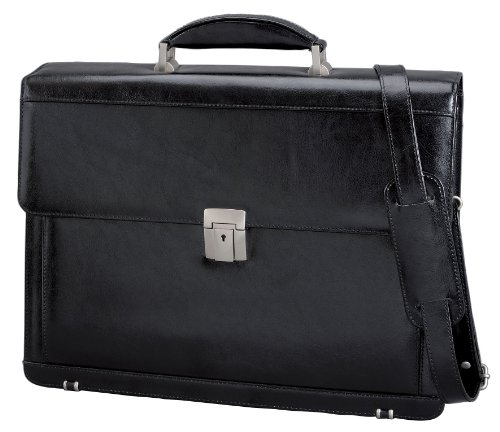 Preisvergleich Produktbild Alassio 47012 - Aktentasche FOGGIA, aus echtem Leder, schwarz