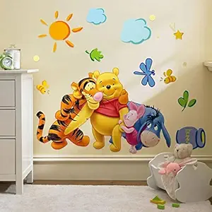 JAAMSO ROYALS Multi Color Cute Animal Design PVC Vinyl Self Adhesive Kids Room D?cor Wall Sticker