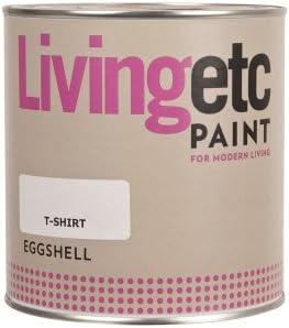 Living Etc Quick Drying Acrylic Eggshell Internal Paint For Interior Wood, Furniture and Walls - T-Shirt White - 1L