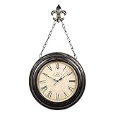 LISHIDA Barocke Vintage Wanduhr Nicht Ticken Wanduhr stumm Wanduhr römischen Ziffern Quarzuhr Stille Wanduhr Wohnzimmer Küche Schlafzimmer Büro Dekoration Uhr 43CM,B