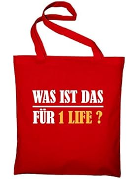 Was ist das für 1 Life Fun Sprüche Jutebeutel, Beutel, Stoffbeutel, Baumwolltasche