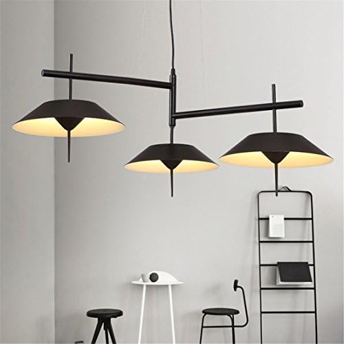 Modern Simple LED Ceiling Lighting, Funnel shape Aluminum Metal Shade Chandeliers Indoor Bedroom living Room Pendant Lamp Restaurant Decoration illumination , Black , 3 lamps