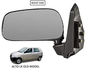 CARTEK Manual Right Door Side Rear View Mirror for Maruti Suzuki Alto LX Old (Right Driver Side) (Manually Adjustable) (D/M ALTO) (Black)