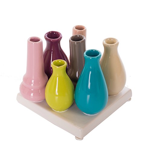Keramikvasenset Blumenvase Keramikvasen bunt Vase Blumen Pflanzen Keramik Set Deko Dekoration 1 Set - 2