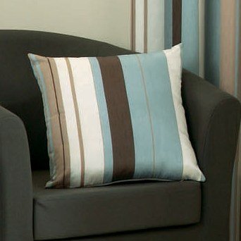 Whitworth Huevo de Pato Azul Rayas Funda de Cojín, Simple Unidad - 17 X 17"