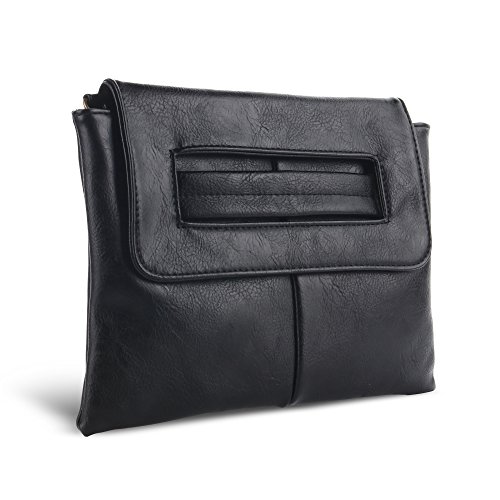 CAACOO femme embrayage sac à main sac de messager embrayage (Vintage) (Noir)