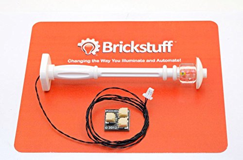Brickstuff Street Lamp Post with Warm White Pico LED for Lego Sets - LEAF01-SLAMPW