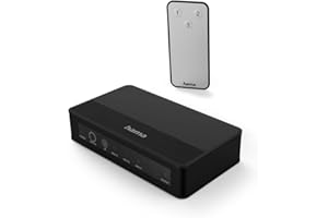 Hama Switch HDMI 4K (Commutateur Multiprises 3 Entrées vers 1 Sortie, Multiviewer Aluminium avec Télécommande, Splitter Xbox PS4 TV Stick Box Chromecast Lecteur DVD vers Projecteur TV Écran) Noir