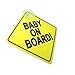 NEW 2 X BABY ON BOARD CHILD SAFETY WITH SUCTION CUPS CAR VEHICLE SIGN BABY IN CAR SIGN UNISEX TRADITIONAL BUMPER STICKER GRANDCHILED MATERNITY SIGN BABY IN CAR SIGN YELLOW PACK OF 2